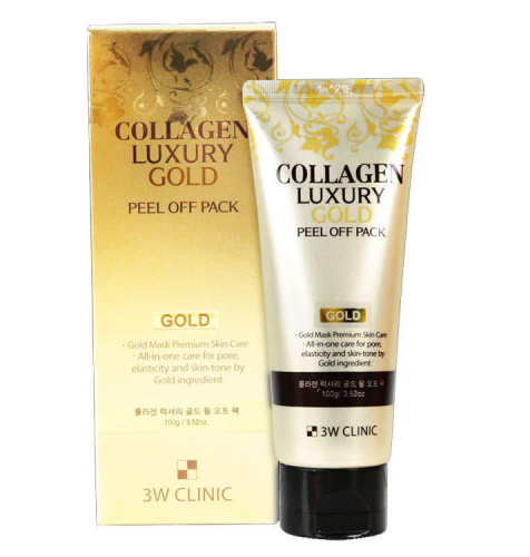 [3W CLINIC] Маска-пленка для лица КОЛЛАГЕН/ЗОЛОТО Collagen&Luxury Gold, 100 гр.