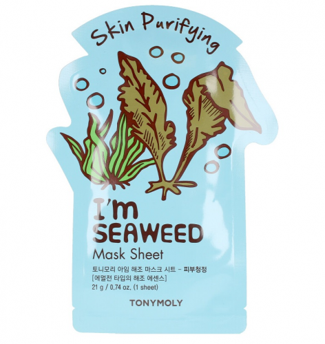 [TONYMOLY] Тканевая маска для лица очищающая МОРСКИЕ ВОДОРОСЛИ Tonymoly I'm Seaweeds Mask Sheet – Purifying, 21 мл