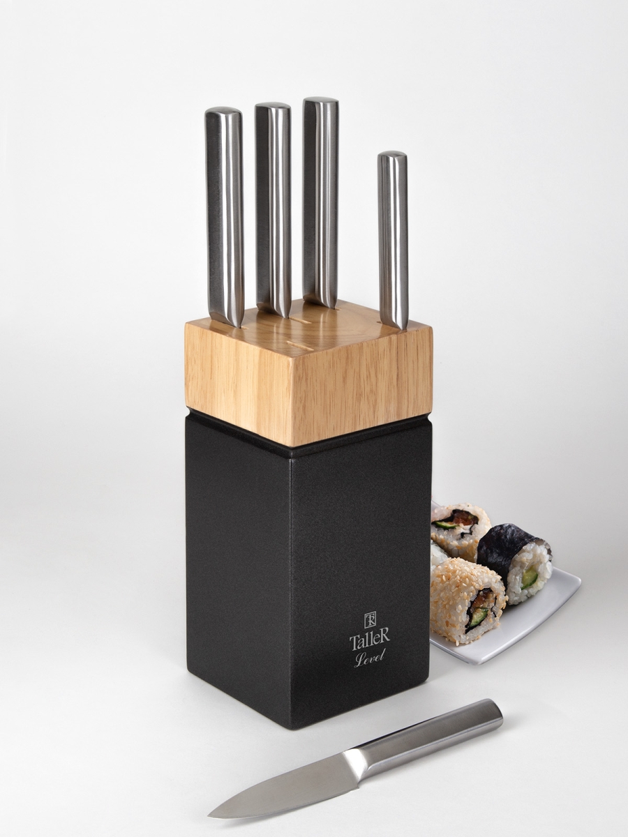 3688 р. 4555 р. 1 шт.доступно к заказу/ Набор ножей TalleR TR-22013 5 ножей и подставка Левел