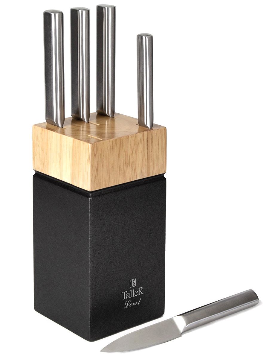 3688 р. 4555 р. 1 шт.доступно к заказу/ Набор ножей TalleR TR-22013 5 ножей и подставка Левел