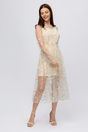 Платье 1001 DRESS #890689Бежевый