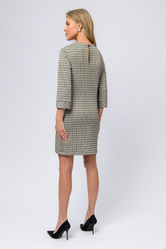Платье 1001 DRESS #835332Бежевый (клетка)