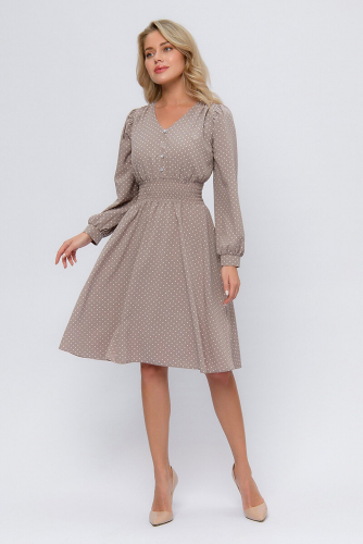 Платье 1001 DRESS #909744Бежевый (принт)