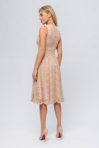 Платье 1001 DRESS #901081Бежевый (принт)