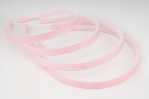 Ободок пластик+ткань (розовый), 10мм, упак. 12шт В наличии