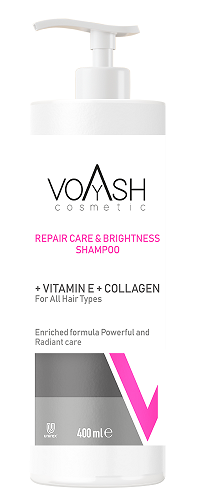 [VOYASH] Шампунь для всех типов волос ВОССТАНОВЛЕНИЕ И ЯРКОСТЬ с витамином Е и коллагеном, 400 мл