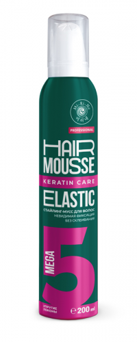 [MI-RI-NE] Мусс-стайлинг для укладки волос УПРУГИЕ ЛОКОНЫ Hair Mousse Keratin Care Elastic, 200 мл