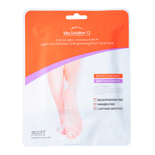 [JIGOTT] НАБОР Маска-носочки для ног Vita Solution 12 Brightening Foot Care Pack, 10 мл*2, 10шт