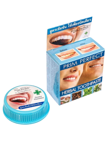 [PRIM PERFECT] Зубная паста ОТБЕЛИВАЮЩАЯ травяная Prim Perfect Plus, 25 гр