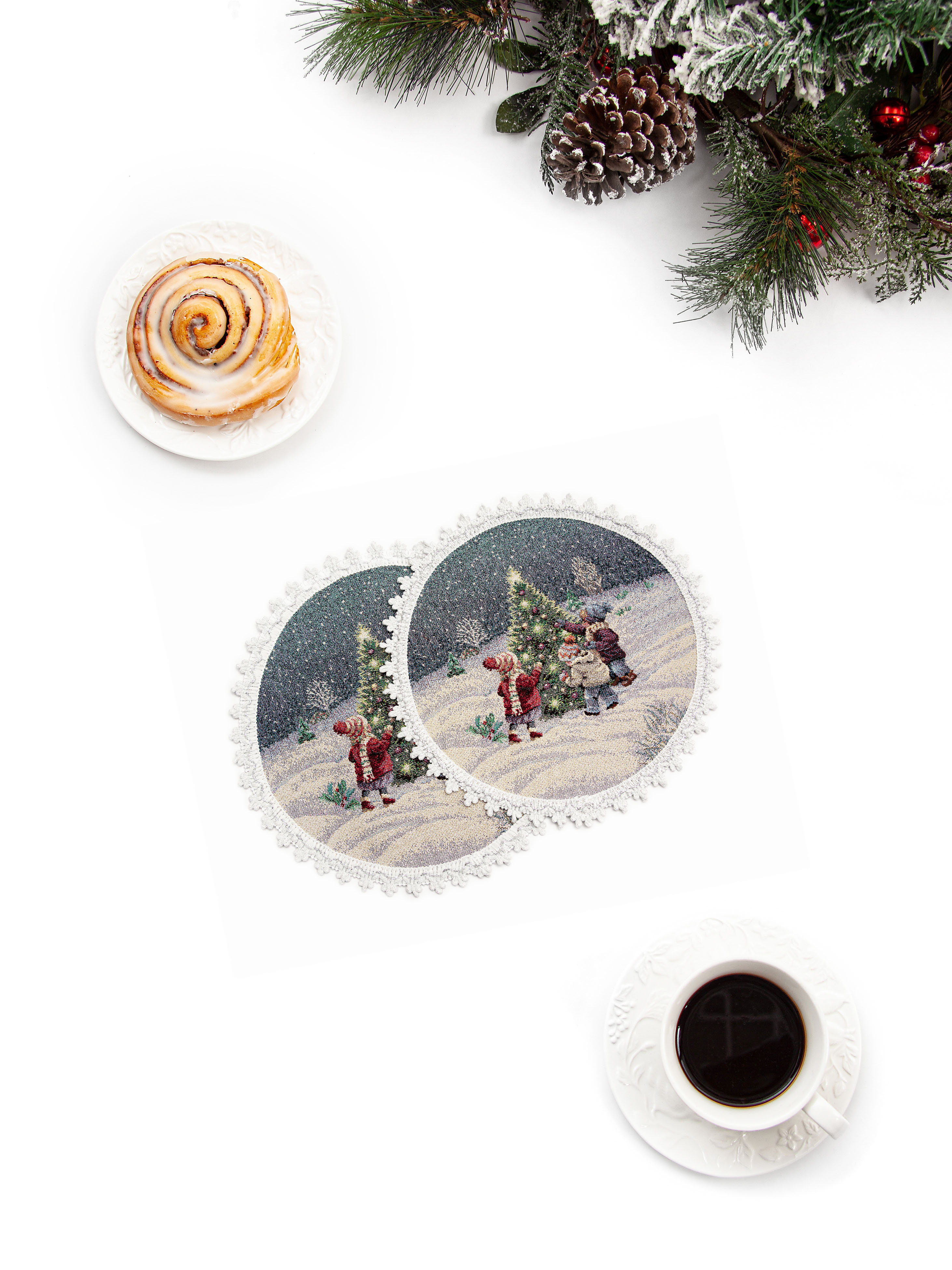 Большая семья Комплект салфеток 2шт д24 см 2312198 б/л