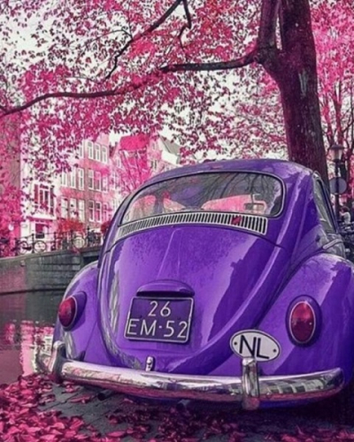 Картины по номерам Фиолетовый автомобиль