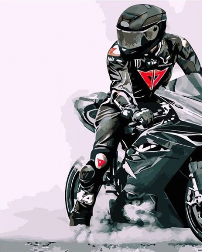 Картина по номерам 40х50 Мотоциклист