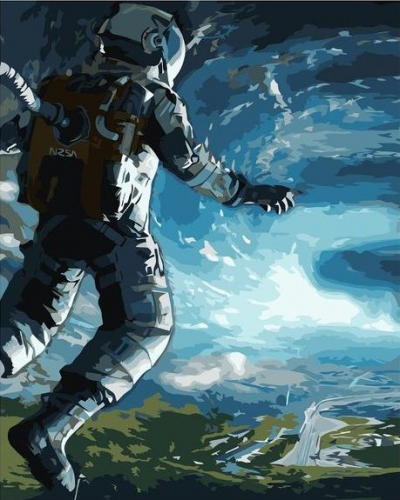 Картина по номерам 40х50 Космонавт над землей