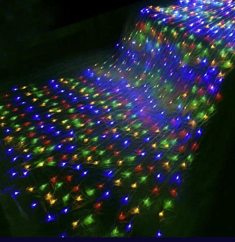 Гирлянда штора ВОДОПАД 3х2м мультицвет