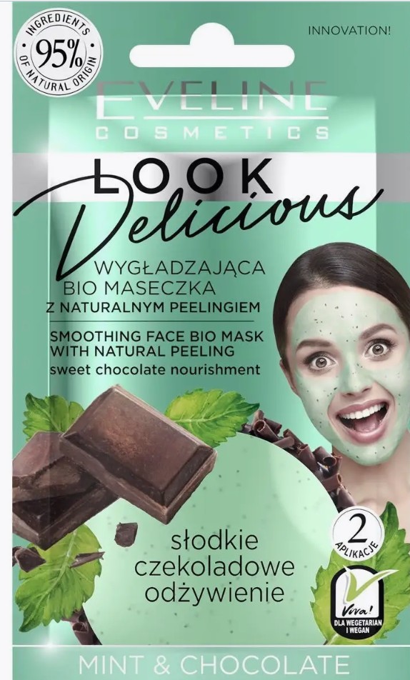 Разглаживающая Bio Маска Для Лица С Натуральным Скрабом Mint & Chocolate Look Delicious, 10Мл