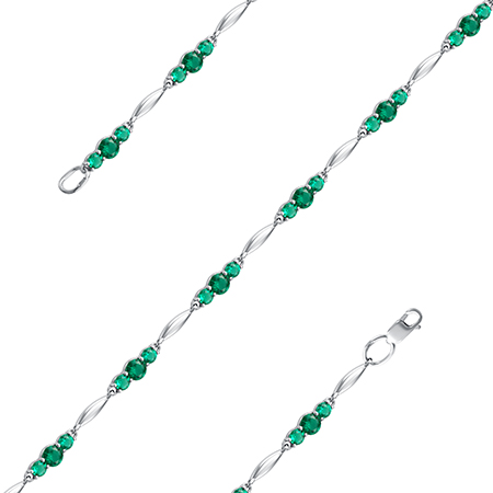 Браслет с фианитом родированный серебро 925*