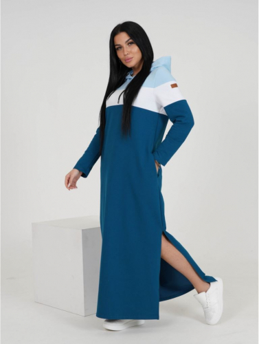 Хадижа платье женское (голубой) р.46-62 футер двунитка с лайкрой