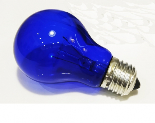 НАБОР 1+1 (2 шт). Лампа накаливания вольфрамовая синяя  60 Вт (Китай)