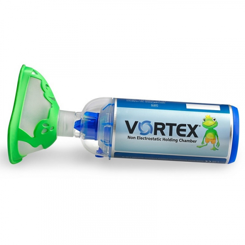 Антистатическая клапанная камера/спейсер VORTEX тип 051 с маской «Лягушонок» для детей старше 2 лет