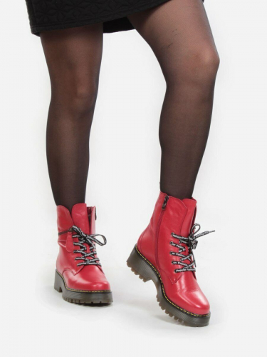 B2002W-420V RED Ботинки зимние женские (натуральная кожа, натуральный мех)