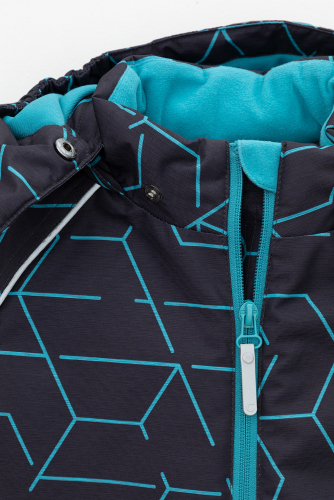 Crockid Куртка ВК 36087/н/2 Ал графит, бирюзовая геометрия Crockid