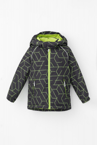 Crockid Куртка ВК 36087/н/1 Ал графит, зеленая геометрия Crockid