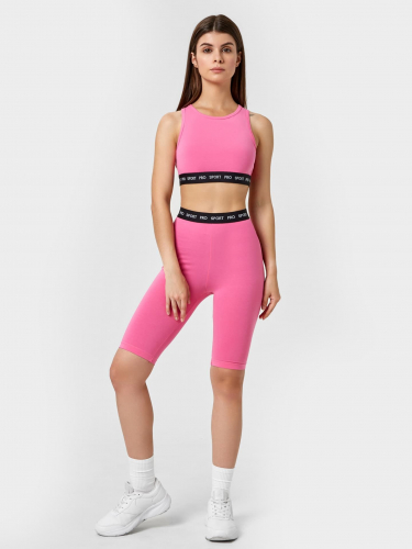 Комплект женский спортивный (топ, велосипедки) в розовом оттенке