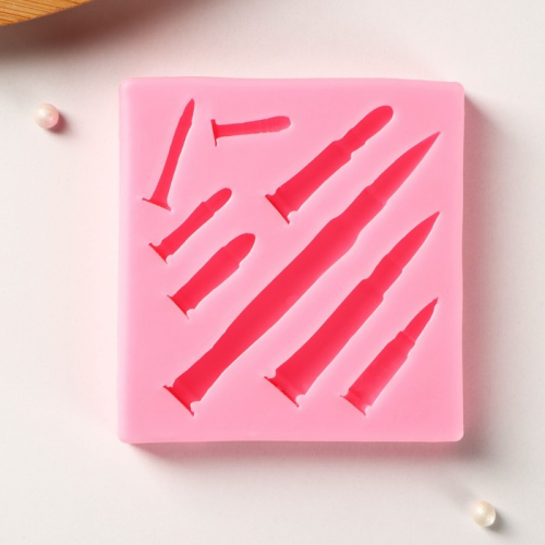 Молд Доляна «Гильзы», силикон, 7,5×7,2×1,2 см, цвет розовый