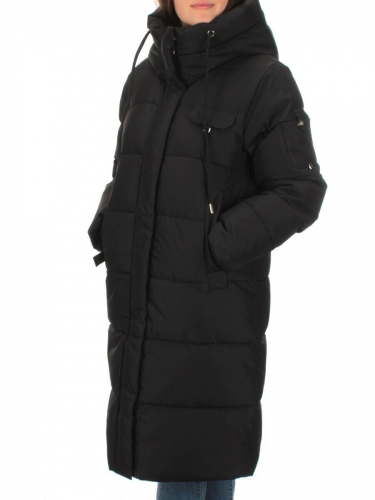 2208 BLACK Пальто зимнее женское Flance Rose (200 гр. холлофайбер) размер 42 российский