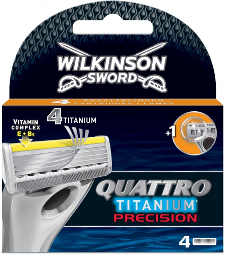 Кассеты для бритвы Schick (Wilkinson Sword) QUATTRO Titanium Precision Trimmer (4шт)