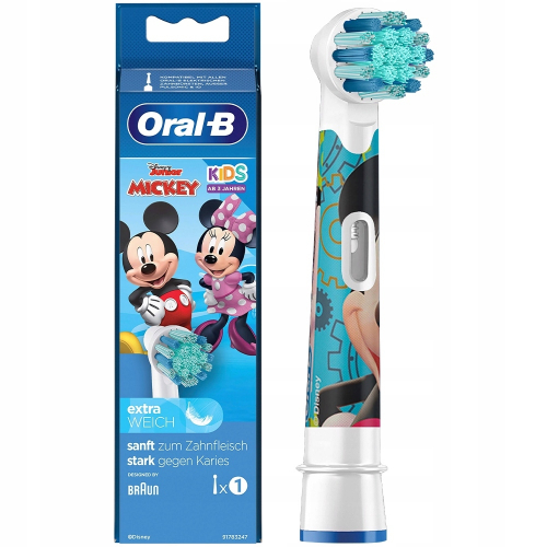 Насадки для ДЕТСКИХ электрических зубных щеток Oral-B Stages Kids Микки Mickey Mouse (3 шт) (для девочек и мальчиков)