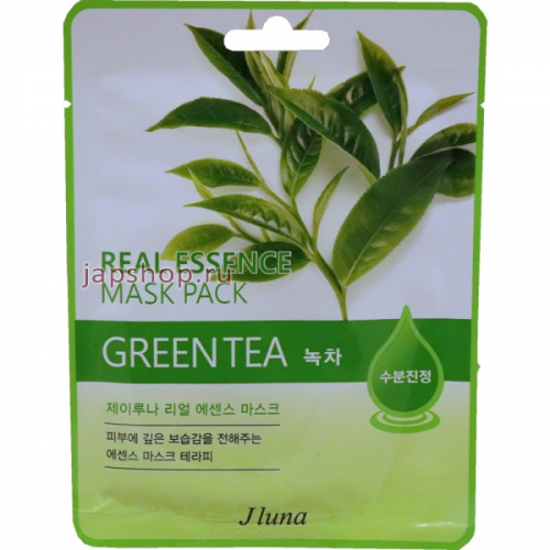 JLuna Real Essence Mask Pack Green Tea Тканевая маска с зеленым чаем, 25 мл (8809623290063)