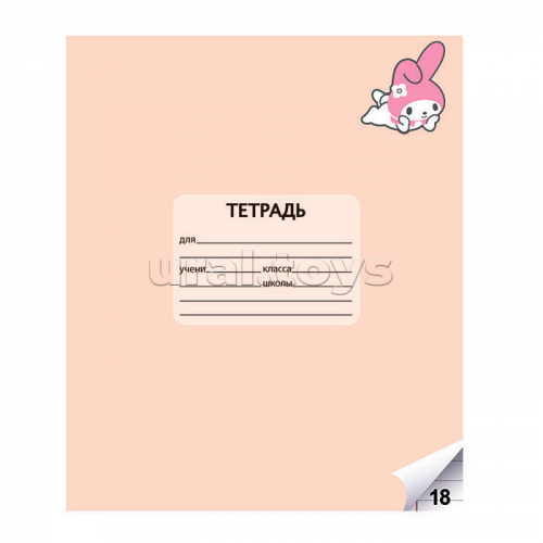 Тетрадь 18 л. линия Kuromi+My Melody, А5, на скрепке