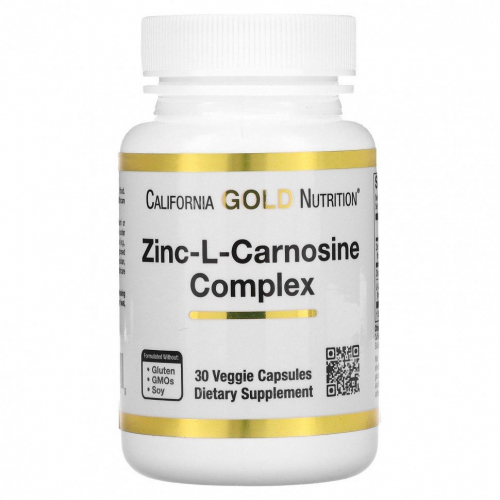 California Gold Nutrition, Цинк-L-карнозин, 30 растительных капсул