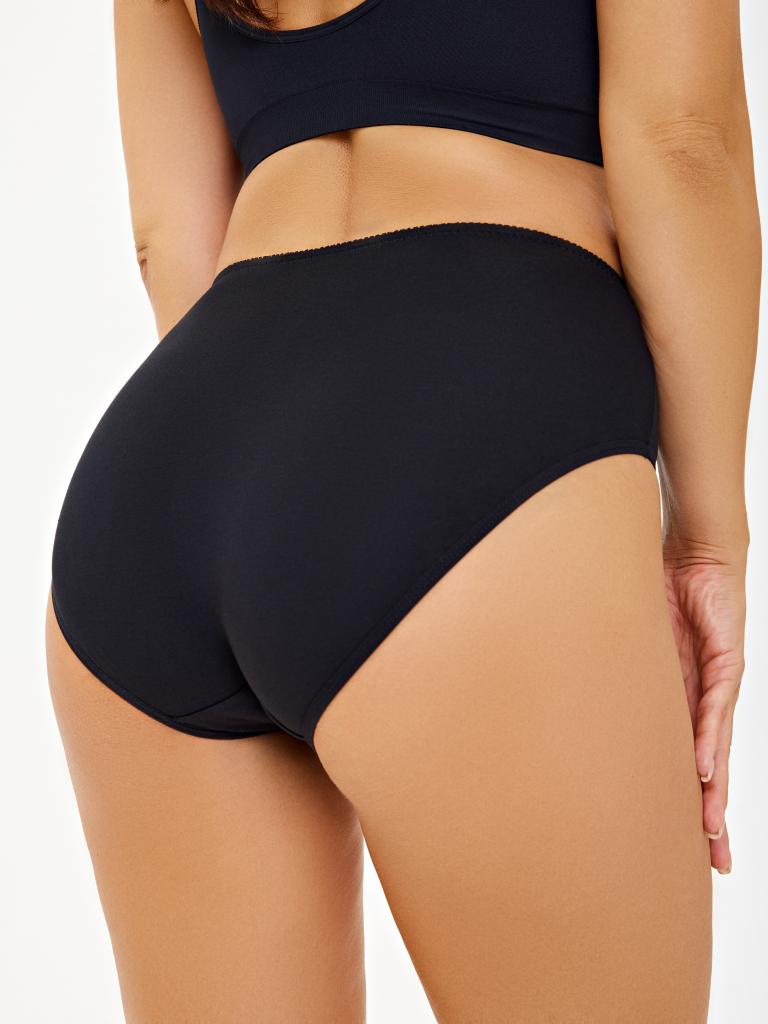 330434 DM1019 Трусы макси женские BLACK