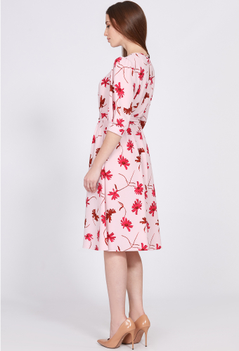 Платье Solei 4742 розовый цветы