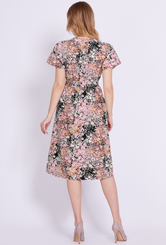 Платье Solei 4589 розовый цветы