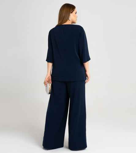 Комплект женский (блузка, брюки) ПА 26120zСиний