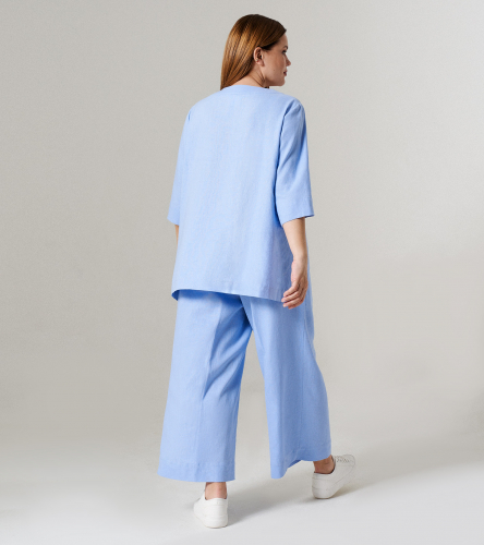 Комплект женский (блузка, брюки) ПА 141220wГолубой