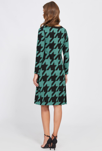 Платье Bazalini 4789 черно-зеленая лапка