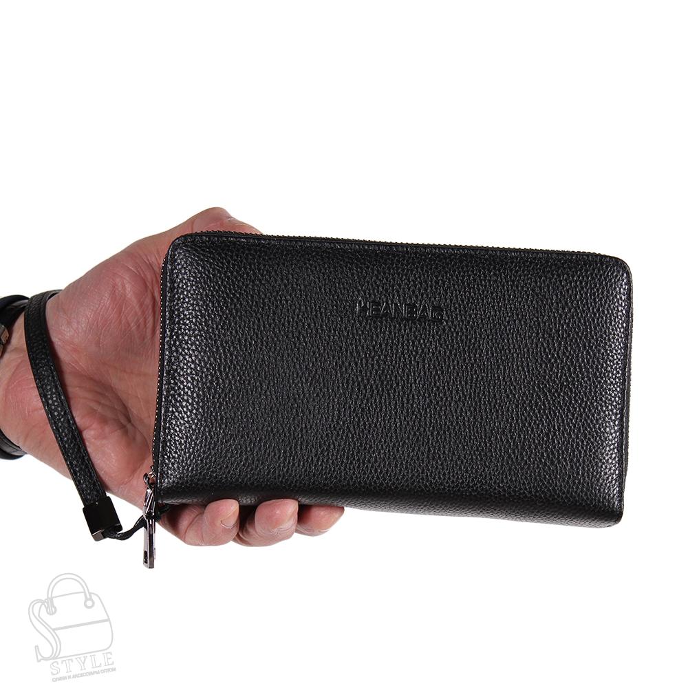 Клатч мужской кожаный 990H black Heanbag