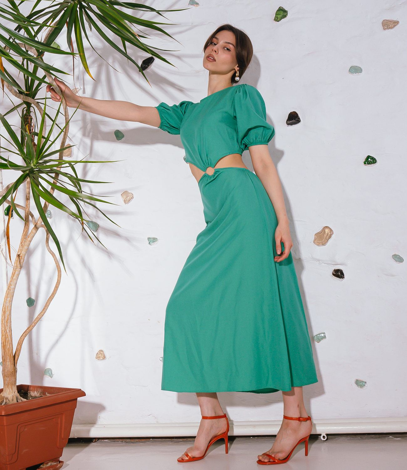 Платье #ОТЦ04003, зелёный