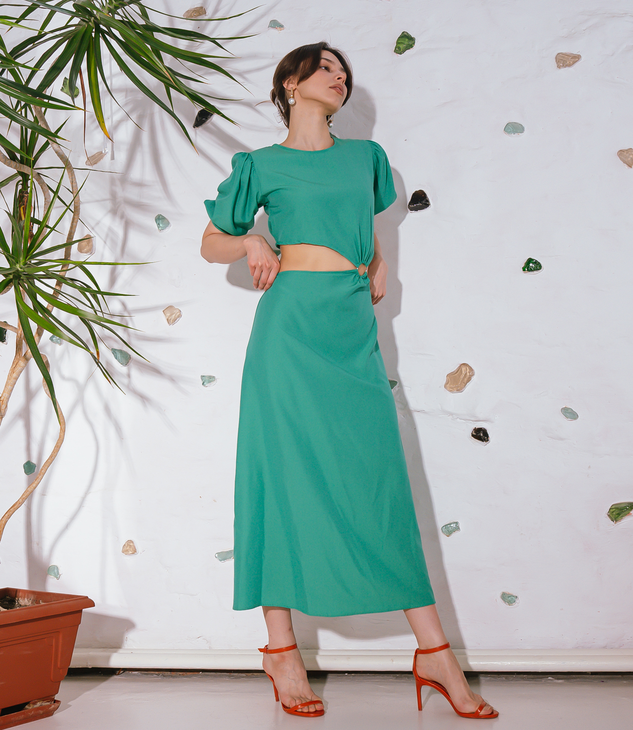 Платье #ОТЦ04003, зелёный