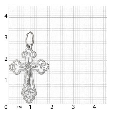 1-201-1 крест из серебра штампованный белый