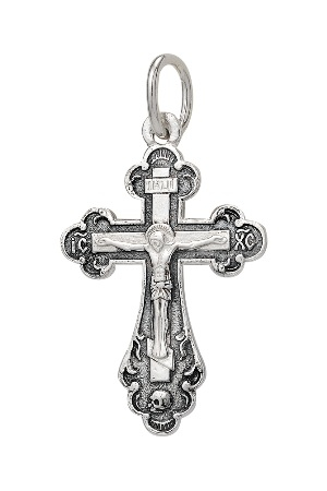 1-220-3.55 220.55 крест из серебра частично черненый штампованный