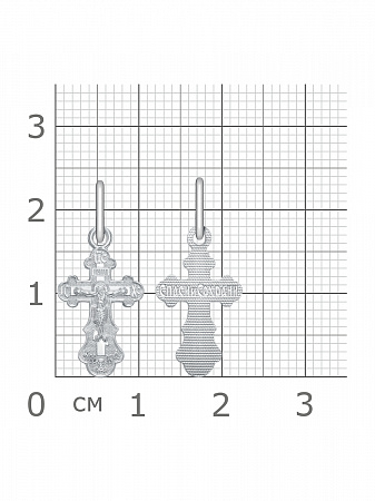 1-026-1.55 026.55 крест из серебра штампованный белый