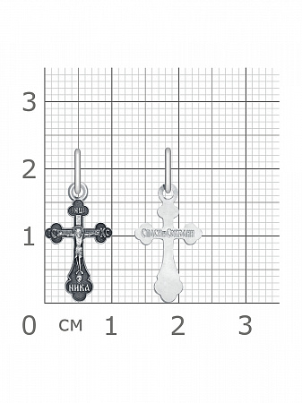 1-085-3.55 085.55 крест из серебра частично черненый штампованный