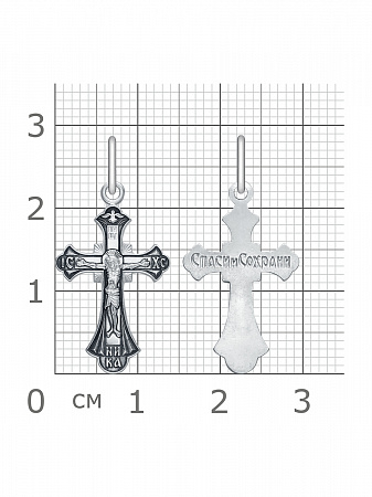 1-036-3.55 036.55 крест из серебра частично черненый штампованный