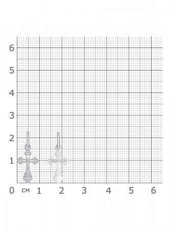1-085-8.55 085.55 крест из серебра штампованный родированный