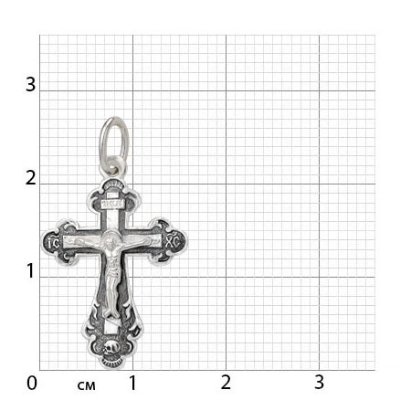 1-220-3.55 220.55 крест из серебра частично черненый штампованный